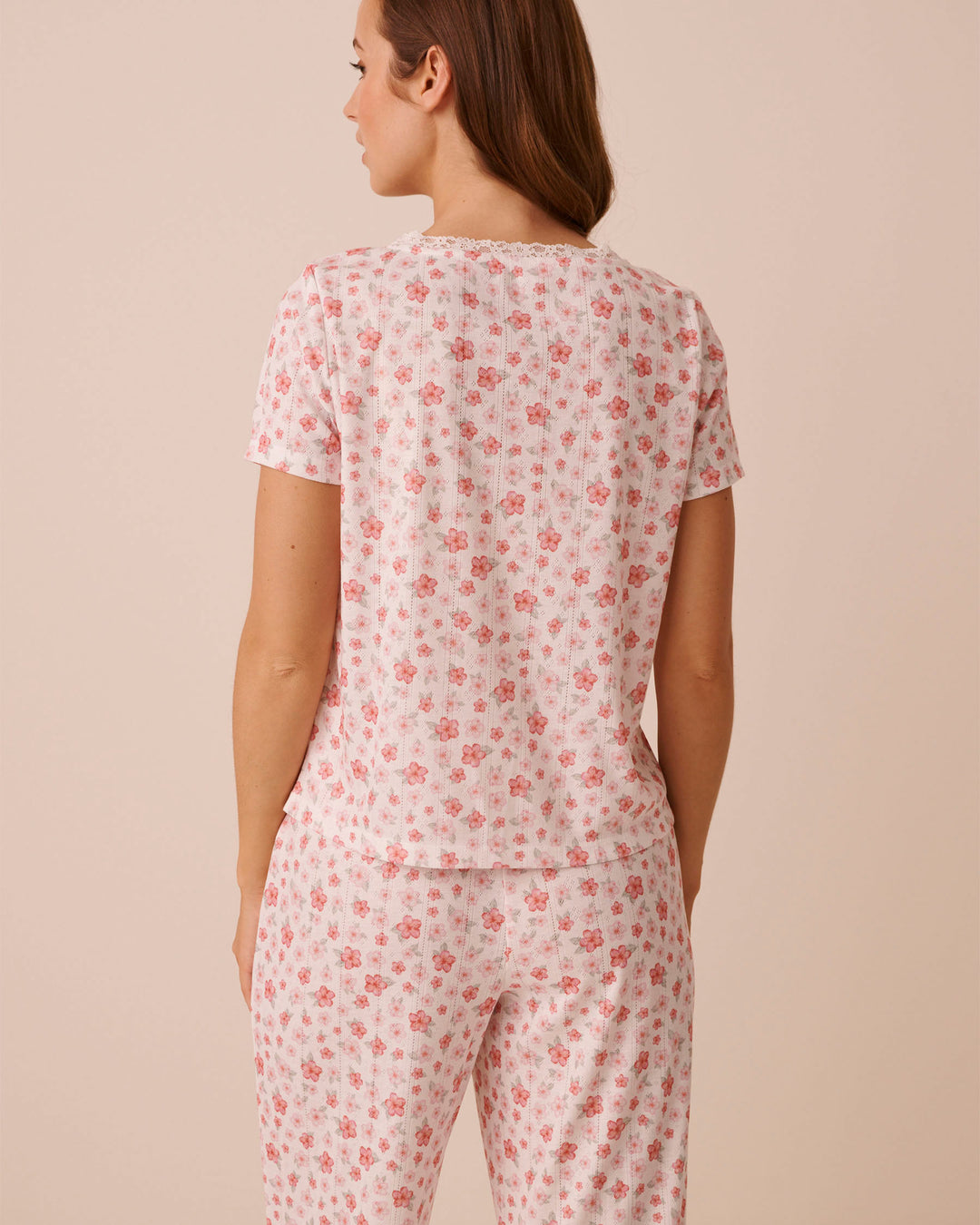 Pointelle Floral Shirt