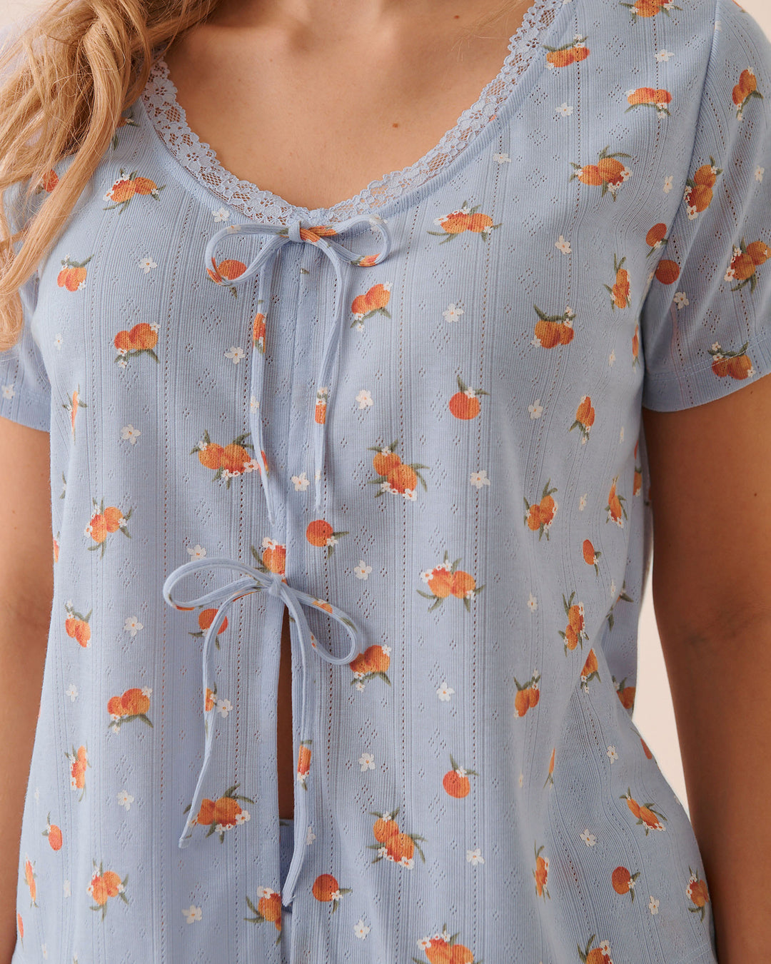 Pointelle Floral Shirt