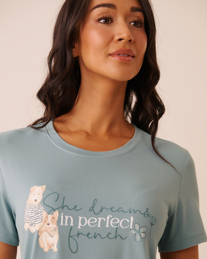 Parisian Dogs Print Super Soft Short Sleeve T-shirt