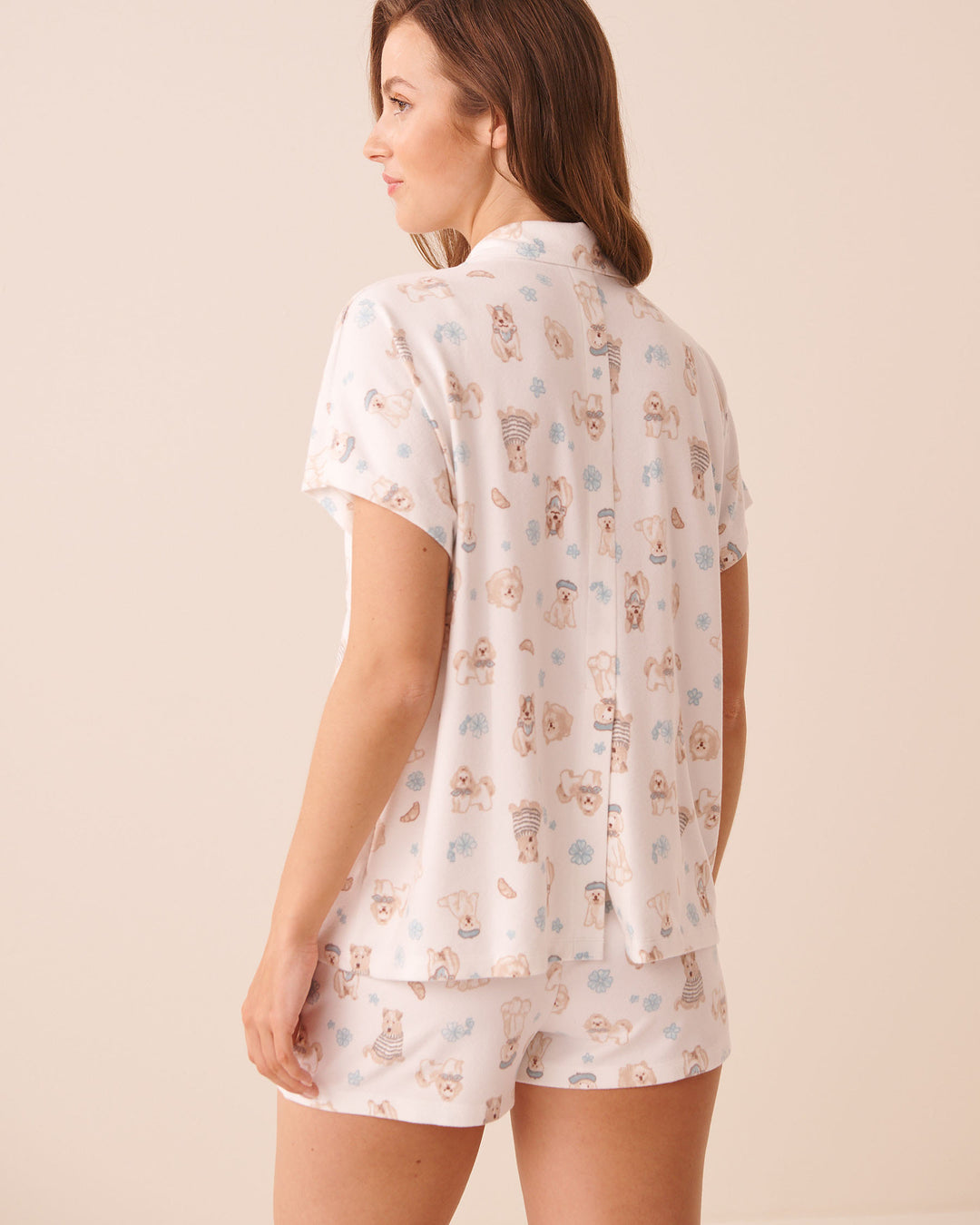 Short-Sleeve Button Pyjama Top