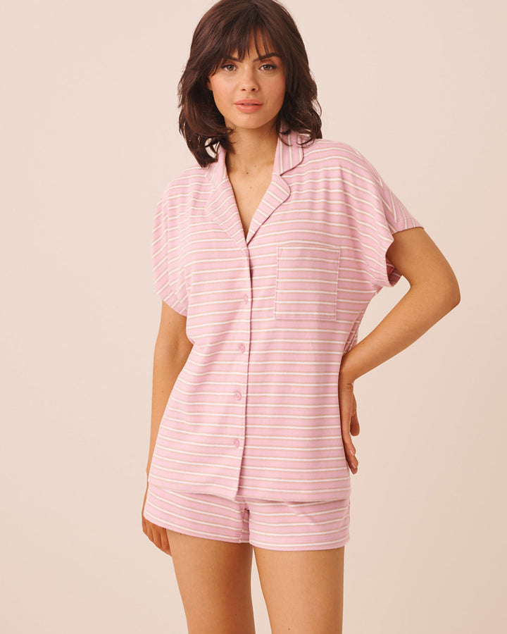 Short-Sleeve Button Pyjama Top
