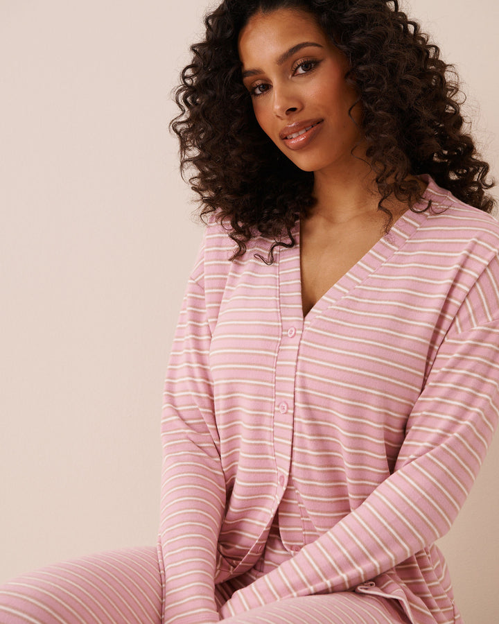 Long-Sleeve Button Pyjama Top