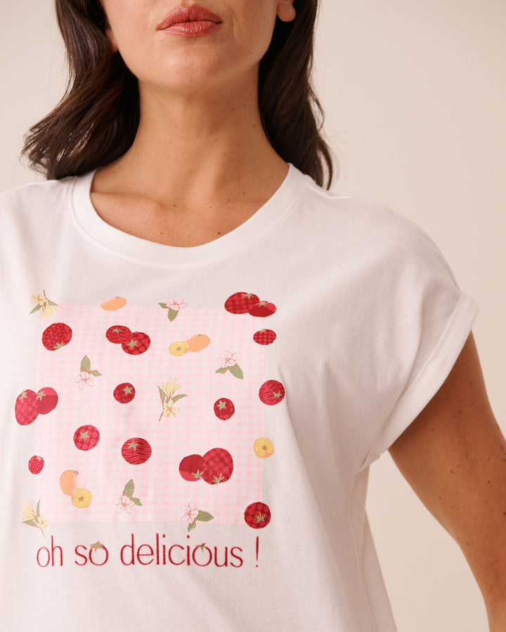 Tomato Print Cotton Short Sleeve T-shirt