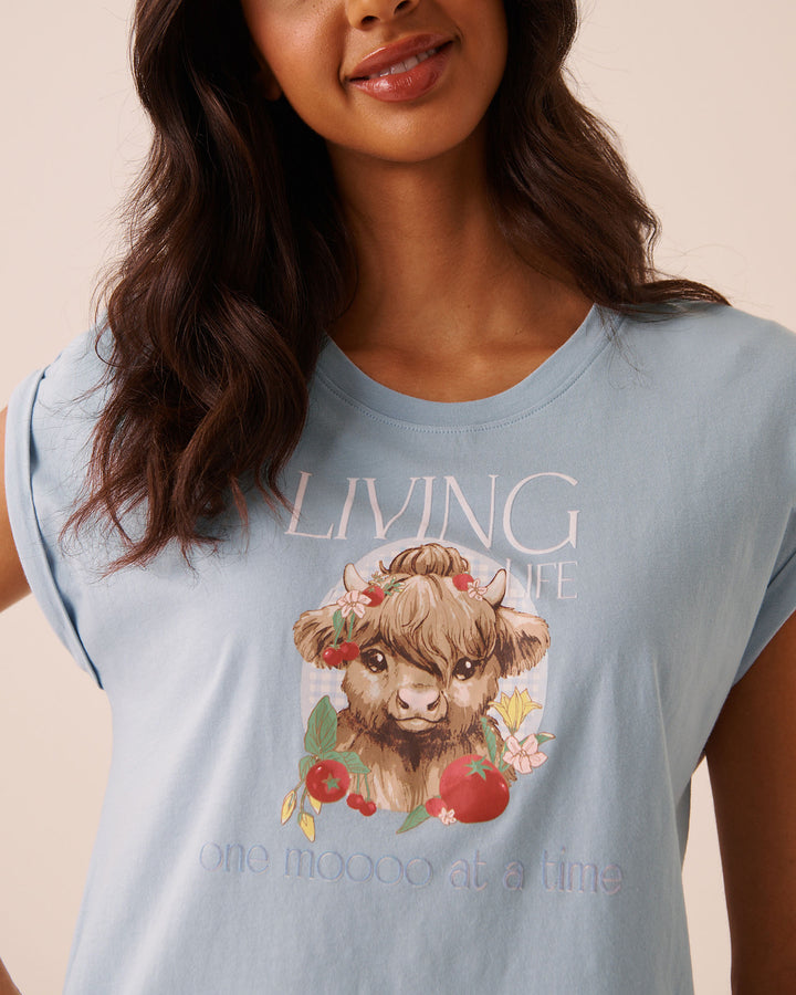 Tomato Print Cotton Short Sleeve T-shirt