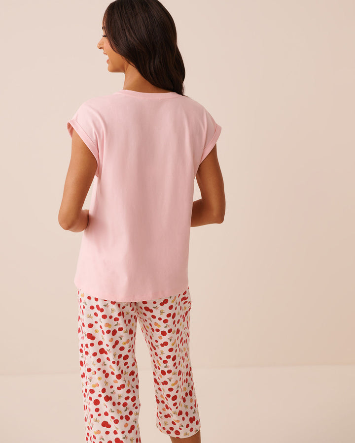 Tomato Print Cotton Short Sleeve T-shirt