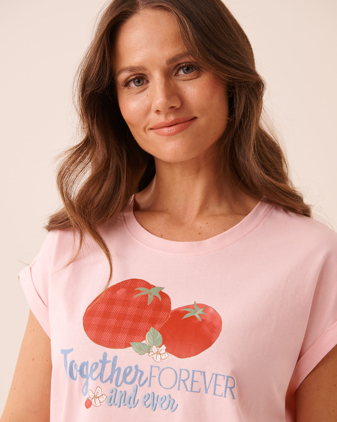 Tomato Print Cotton Short Sleeve T-shirt