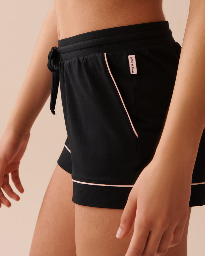 Cotton Pajama Shorts - Black Beauty