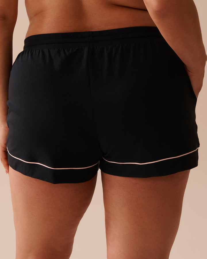 Cotton Pajama Shorts - Black Beauty