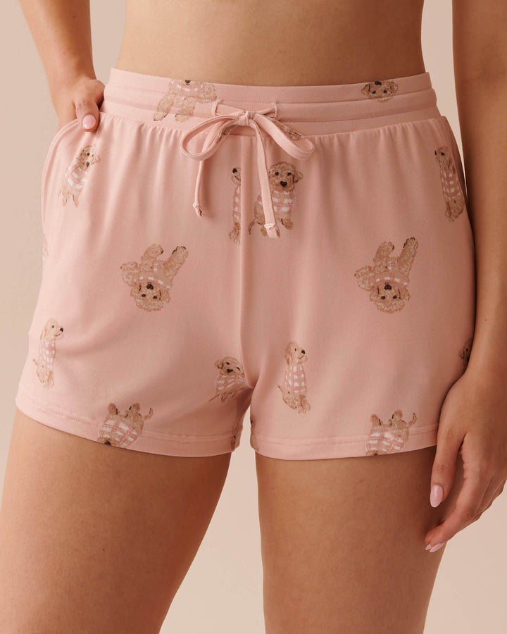 Pink Plaid Super Soft Pajama Shorts - Peachskin Dog