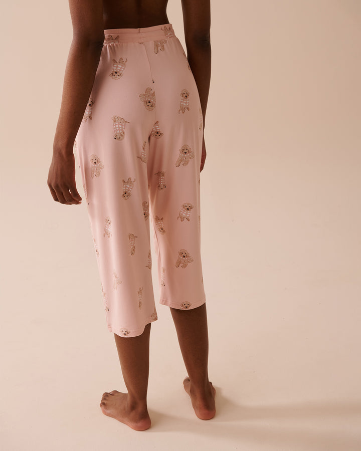 Sheep Print Super Soft Capris - Oil Green Sheep