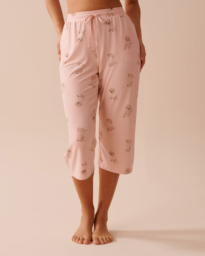 Sheep Print Super Soft Capris - Oil Green Sheep