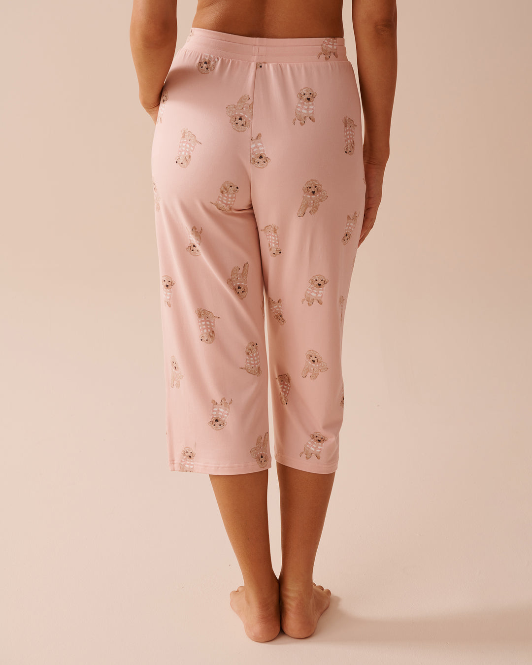 Sheep Print Super Soft Capris - Peachskin Dog