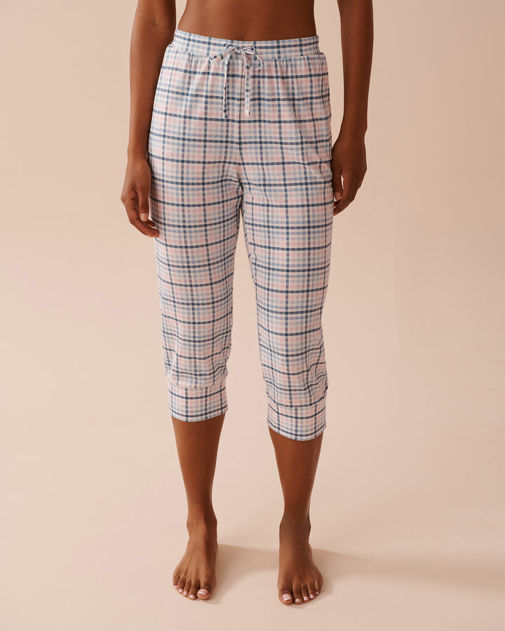 Apple Print Cotton Fitted Pajama Capris - Snow White Apples
