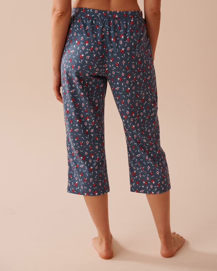 Apple Print Cotton Pajama Capris - Microchip Apples