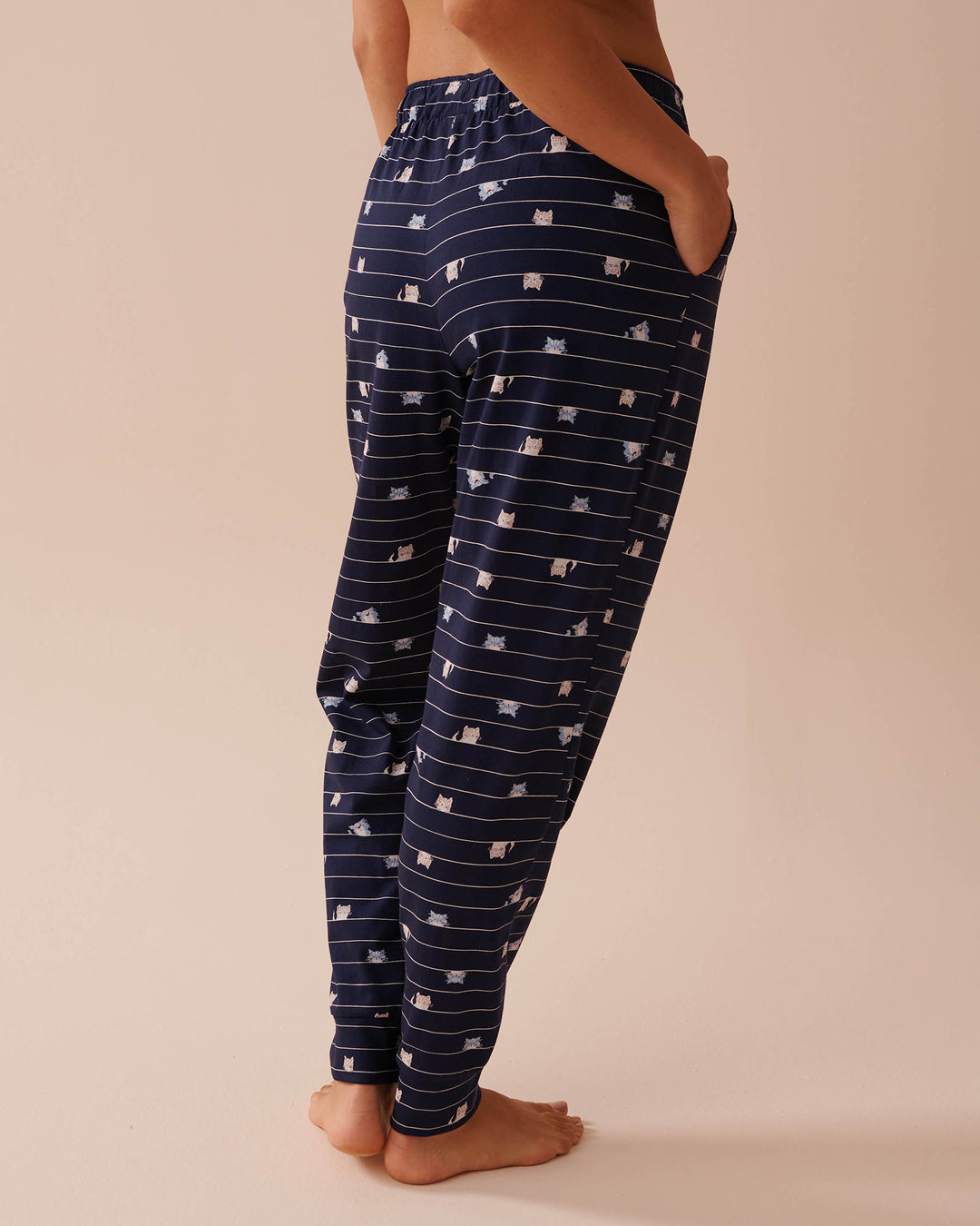 Cat Print Cotton Jogger Pajama Pants - Very Grape Cupcakes