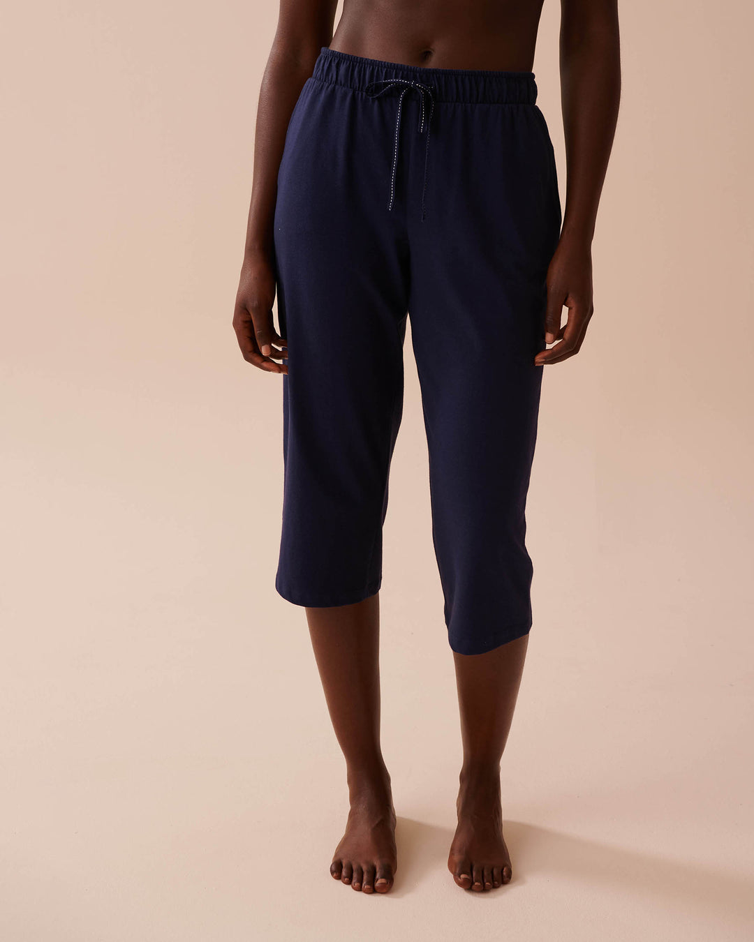 Solid Cotton Pajama Capris - Evening Blue