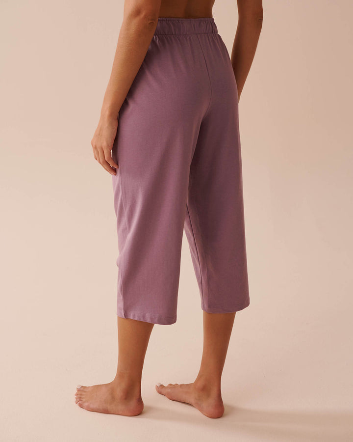 Solid Cotton Pajama Capris - Evening Blue