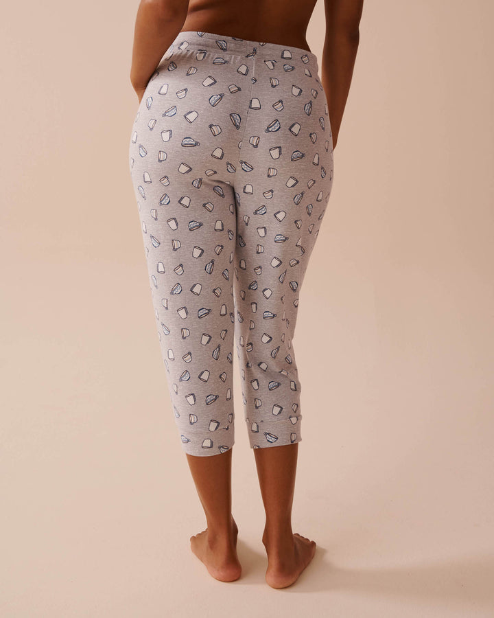Cupcake Print Recycled Fibers Fitted Capris - Cupcake Wording