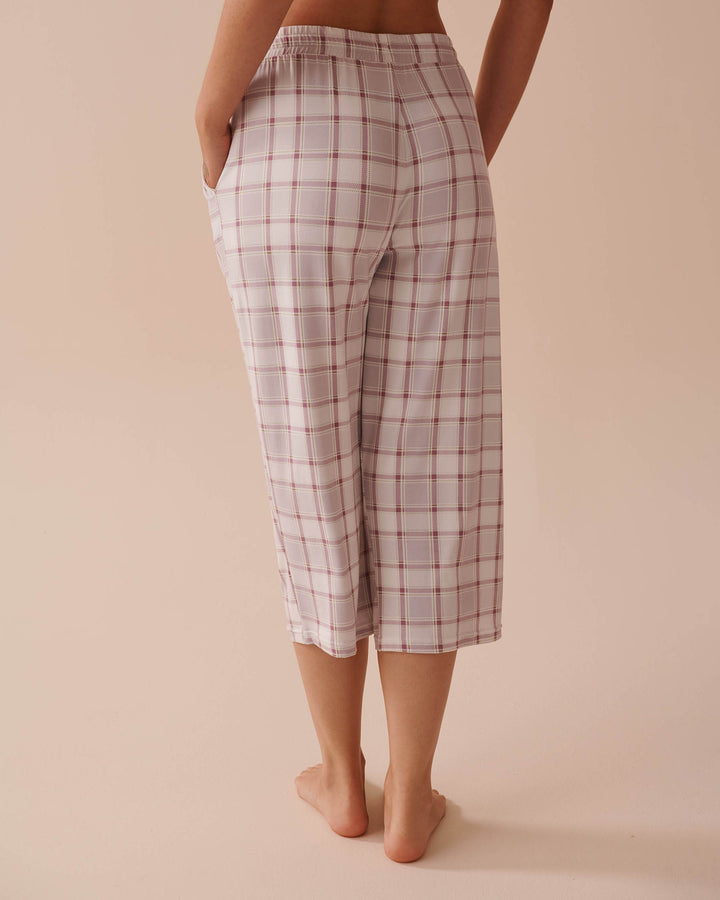 Soothing Print Super Soft Capris - Evening Haze Plaid