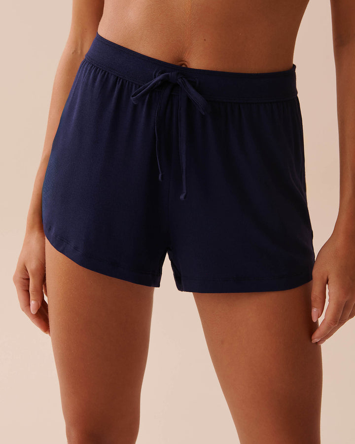 Soft Jersey Shorts - White Navy Stripe