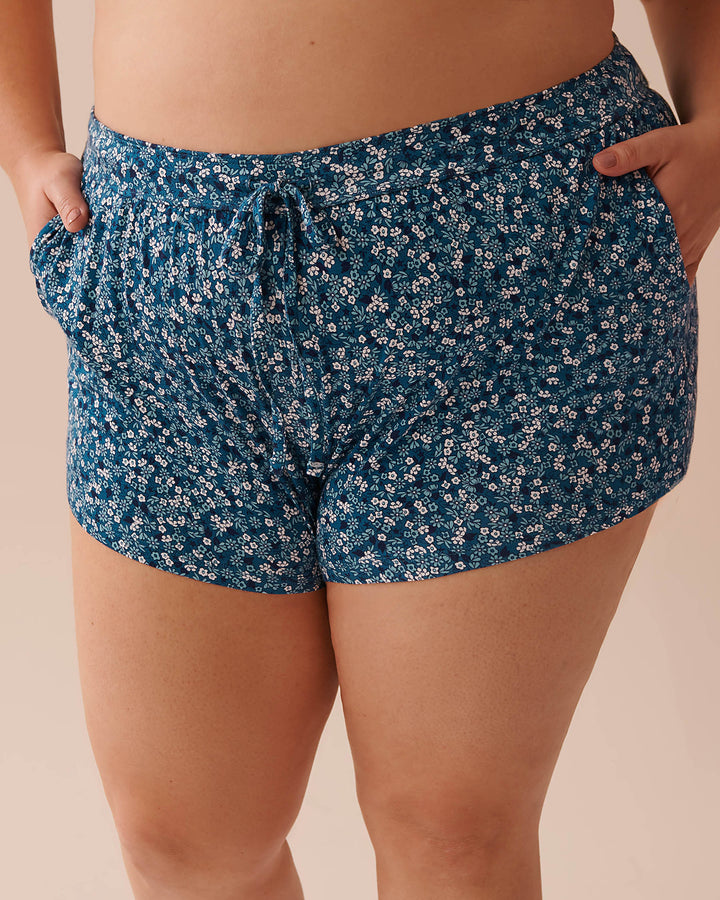 Soft Jersey Shorts - White Navy Stripe