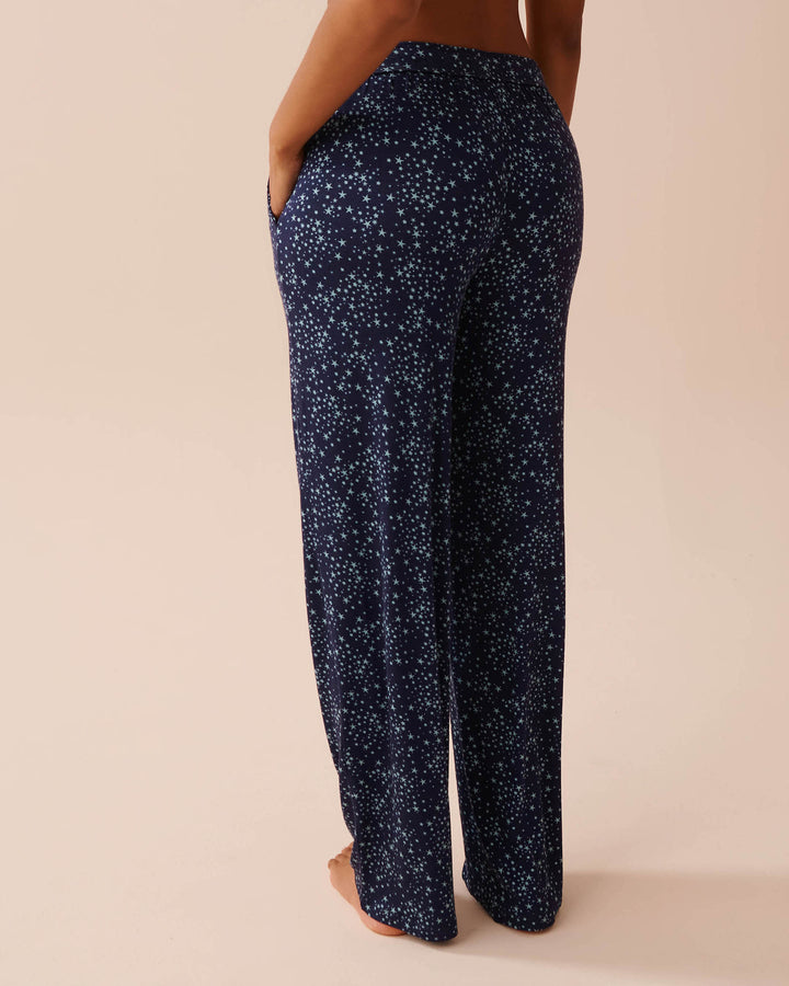 Soft Jersey Pants - Navy Disty Stars