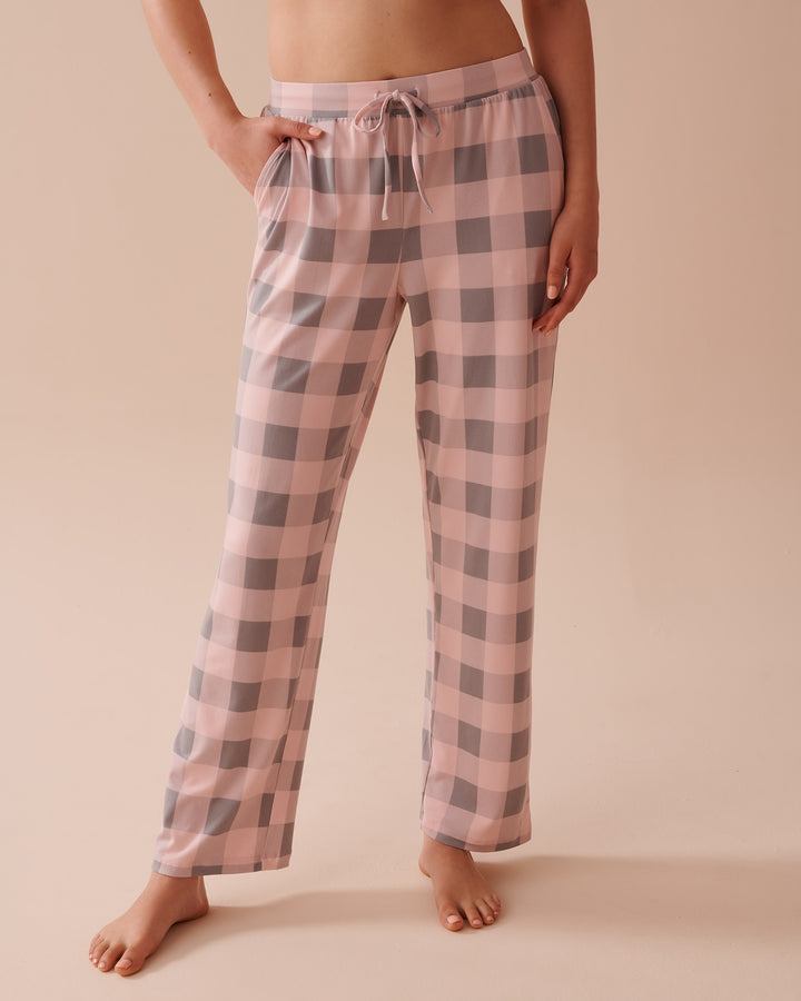 Pink Plaid Super Soft Pajama Pants - Chalk Pink Buffalo