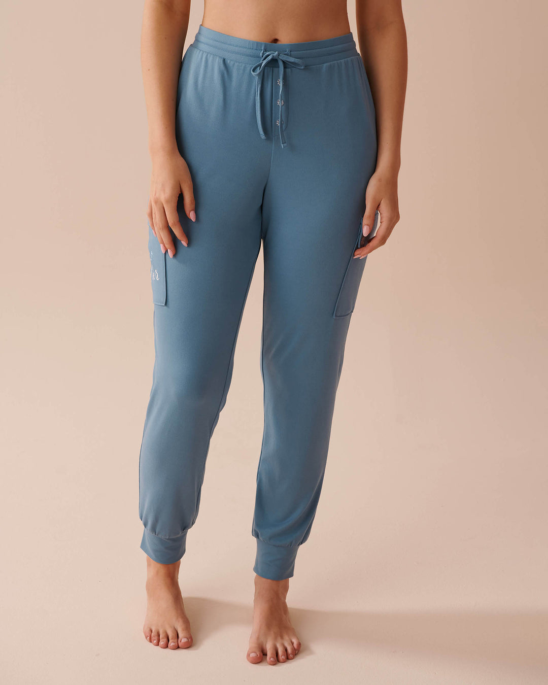 Holiday Print Super Soft Cargo Pajama Pants - Blue Shadow