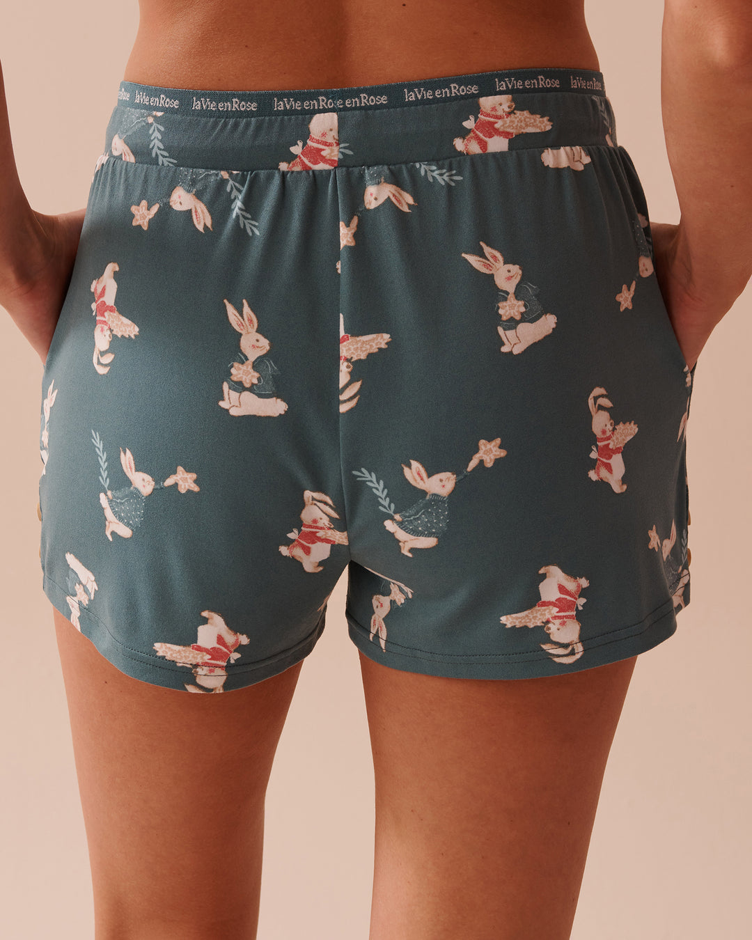 Rabbit Print Super Soft Pajama Shorts - North Atlantic Rabbit