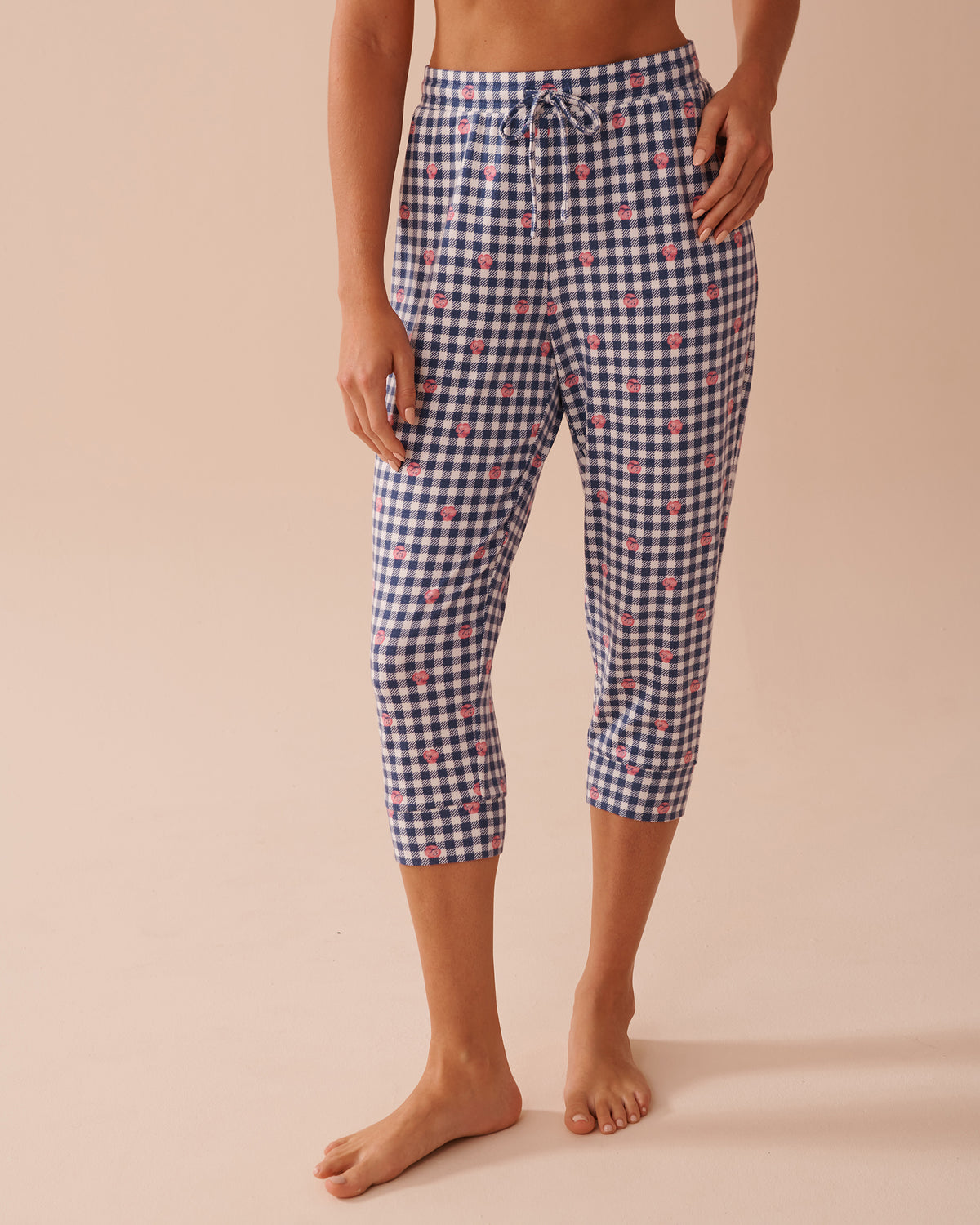 Heart and Letter Print Recycled Fibers Capris - Pink Nectar Wording
