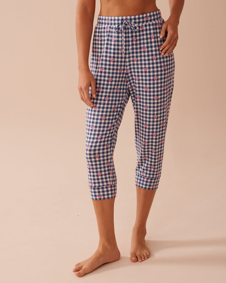 Heart and Letter Print Recycled Fibers Capris - Pink Nectar Wording