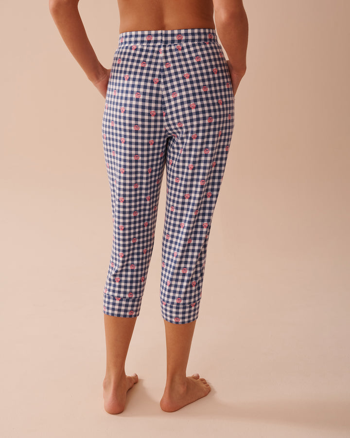 Heart and Letter Print Recycled Fibers Capris - Pink Nectar Wording