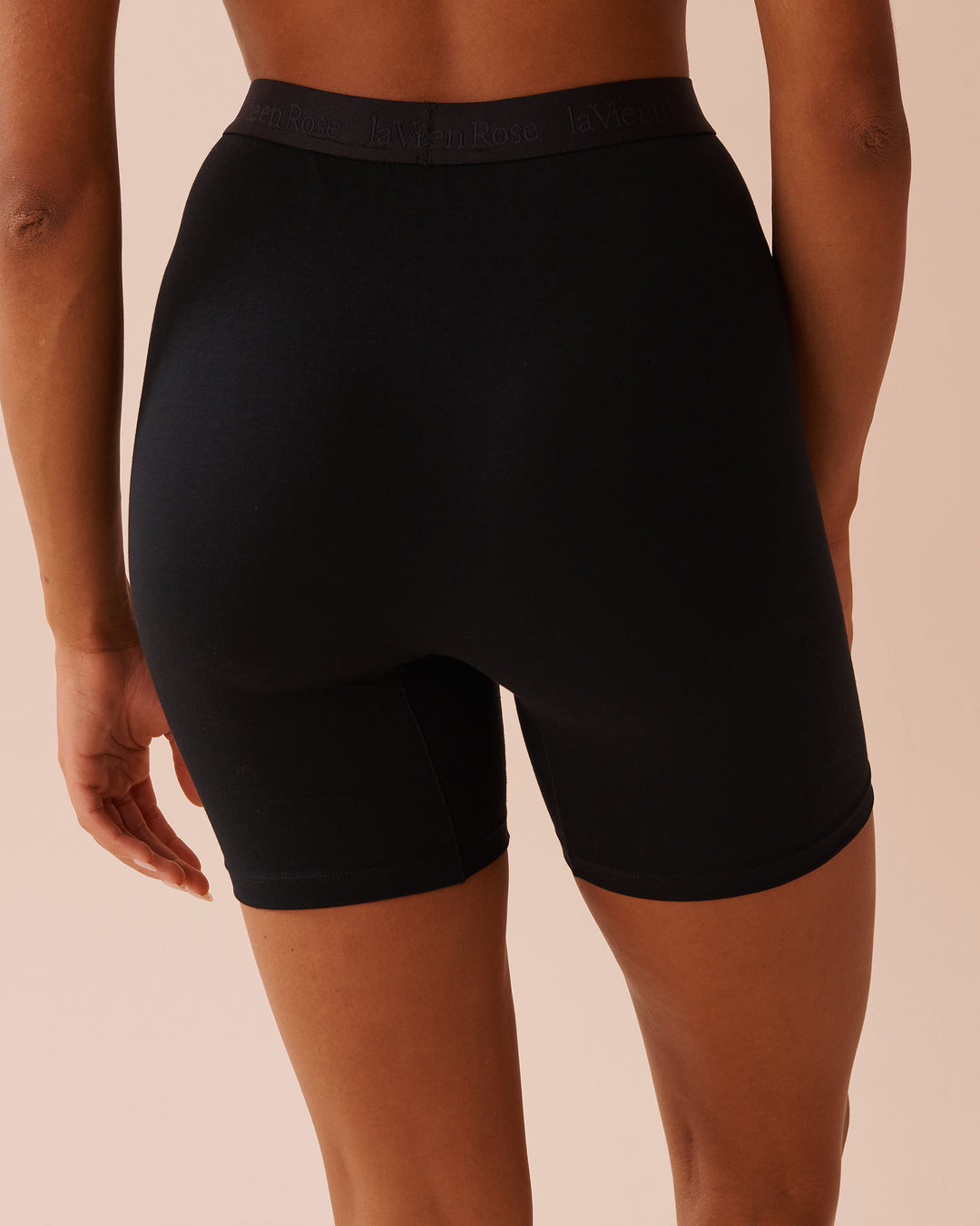 Cotton Biker Style Pajama Shorts - Black Beauty
