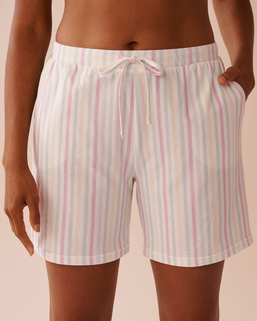 Multistripe Cotton Bermuda Shorts - Flan Multistripe
