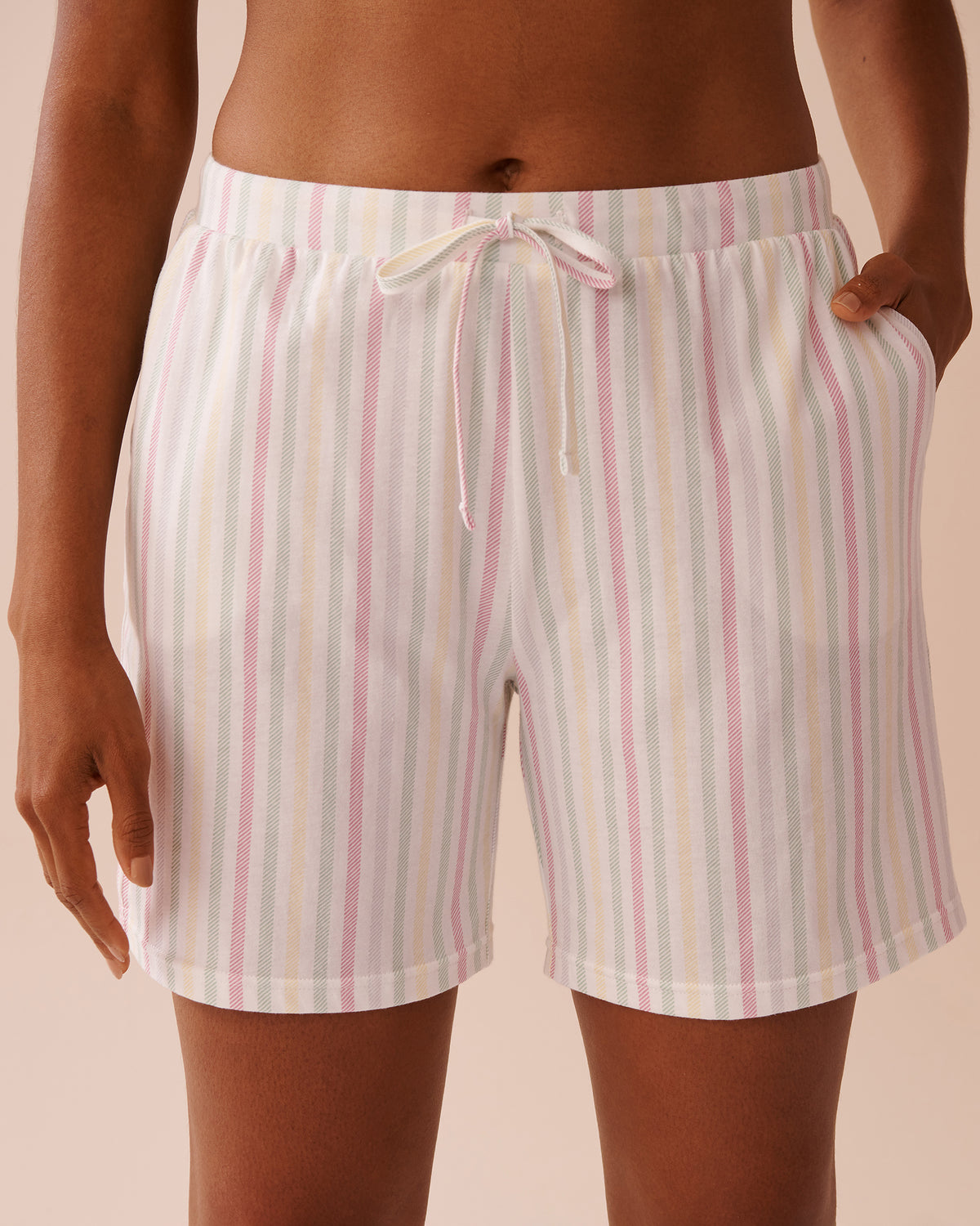 Multistripe Cotton Bermuda Shorts - Flan Multistripe