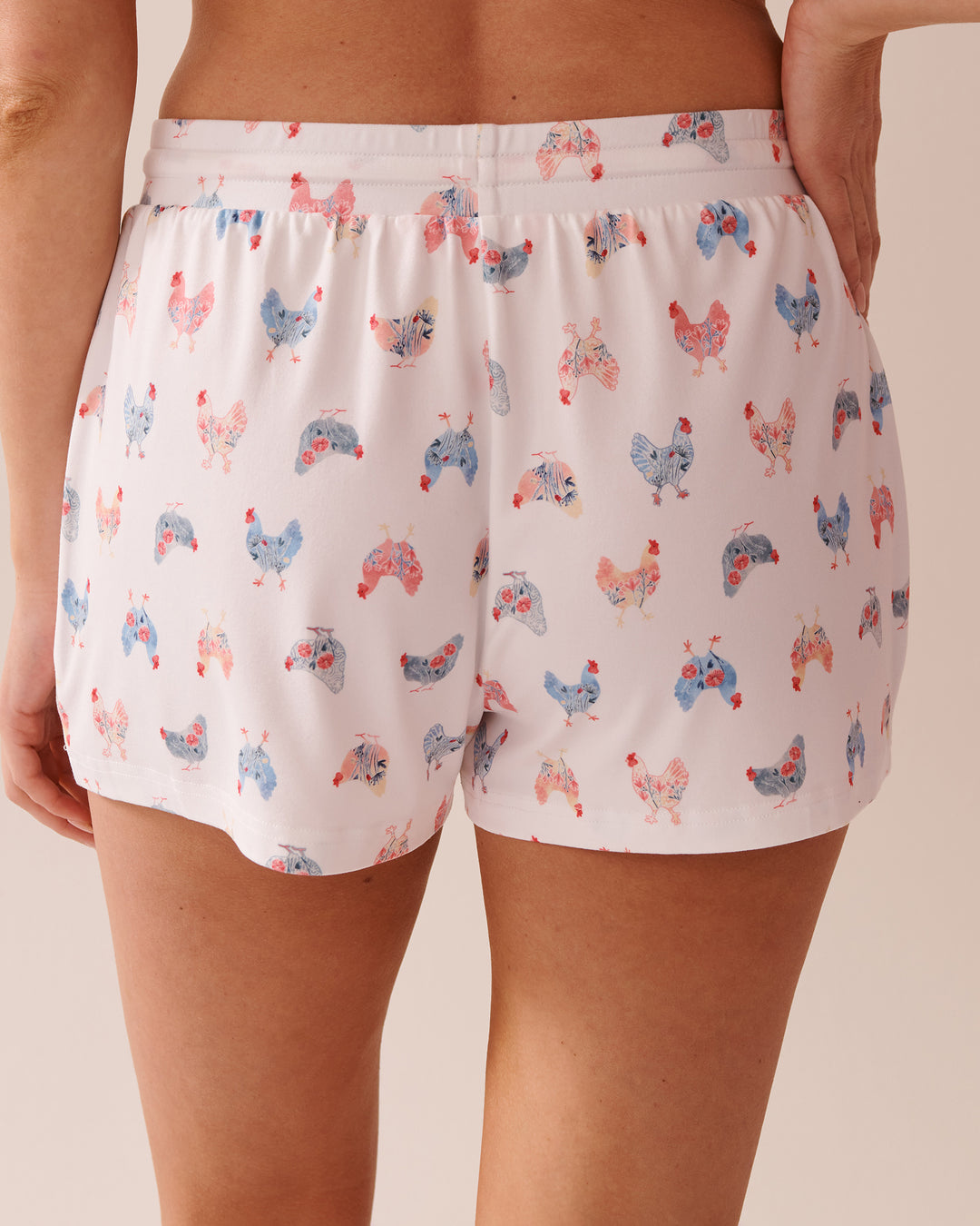 Chicken Print Super Soft Pajama Shorts - Snow White Chickens
