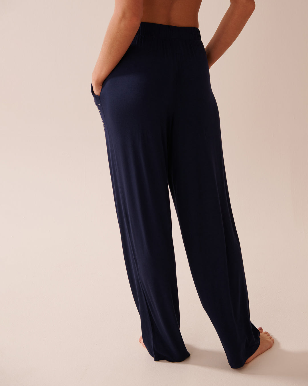 Butterfly Print Soft Jersey Pajama Pants - Maritime Blue