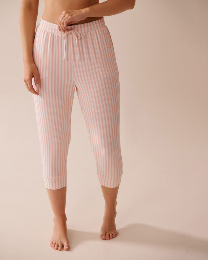 Seashell Print Super Soft Pajama Capris - Comfy Grey Mix Seashell