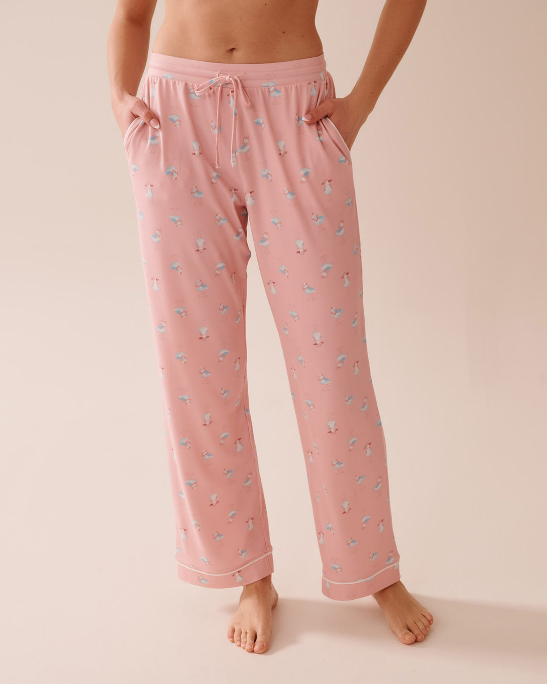 Seagull Print Super Soft Pajama Pants - Peachskin Gull