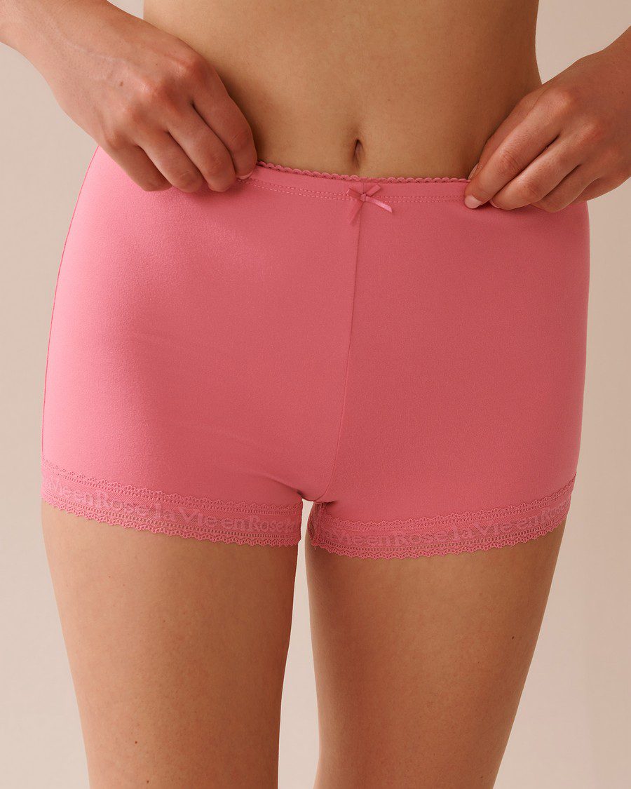 Super Soft Lace Trim Pajama Shorts - Chateau Rose