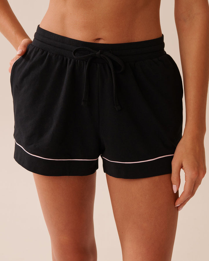 Cotton Pajama Shorts - Black Beauty