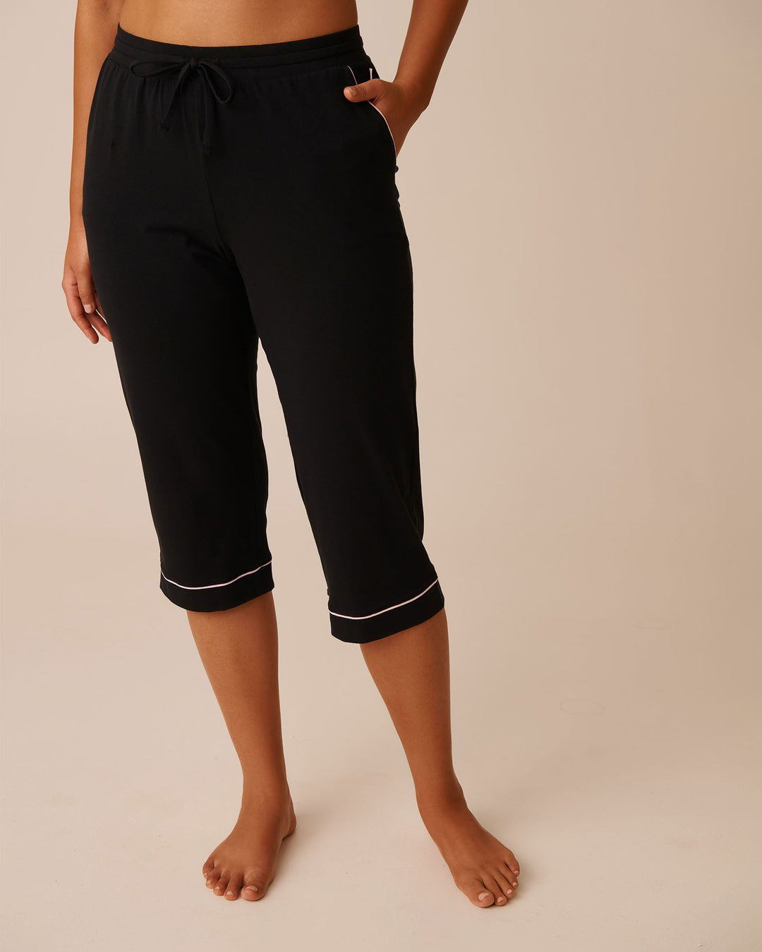 Cotton Pajama Capris - Black Beauty