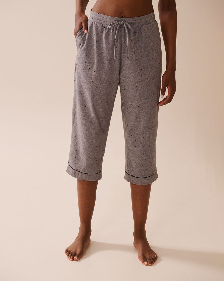 Cotton Pajama Capris - Black Beauty
