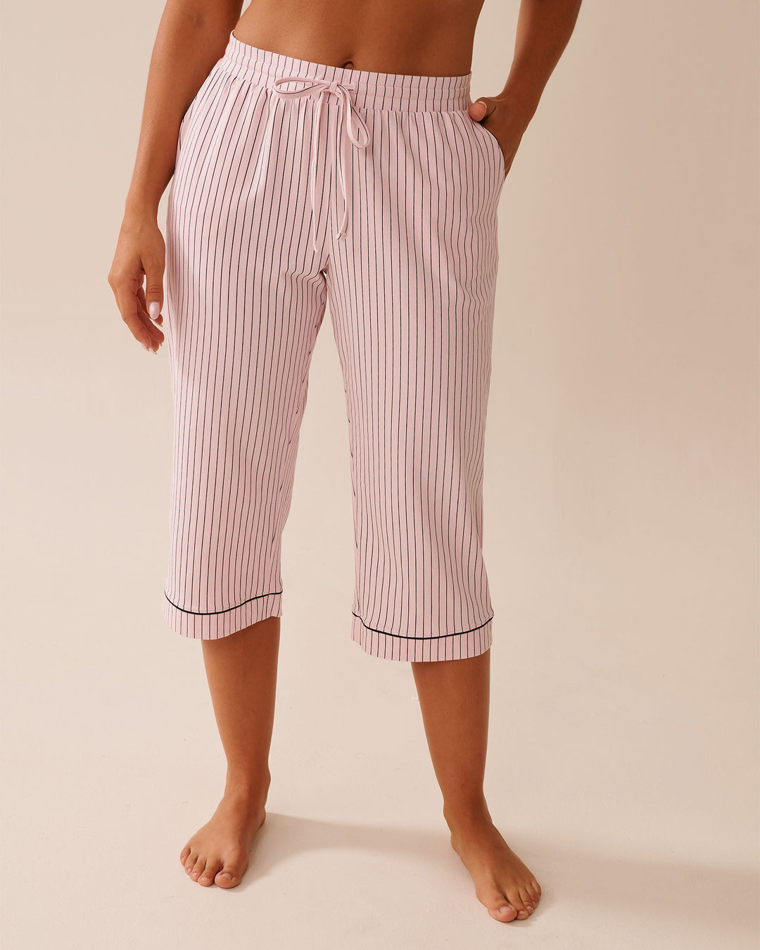 Cotton Pajama Capris - Black Beauty