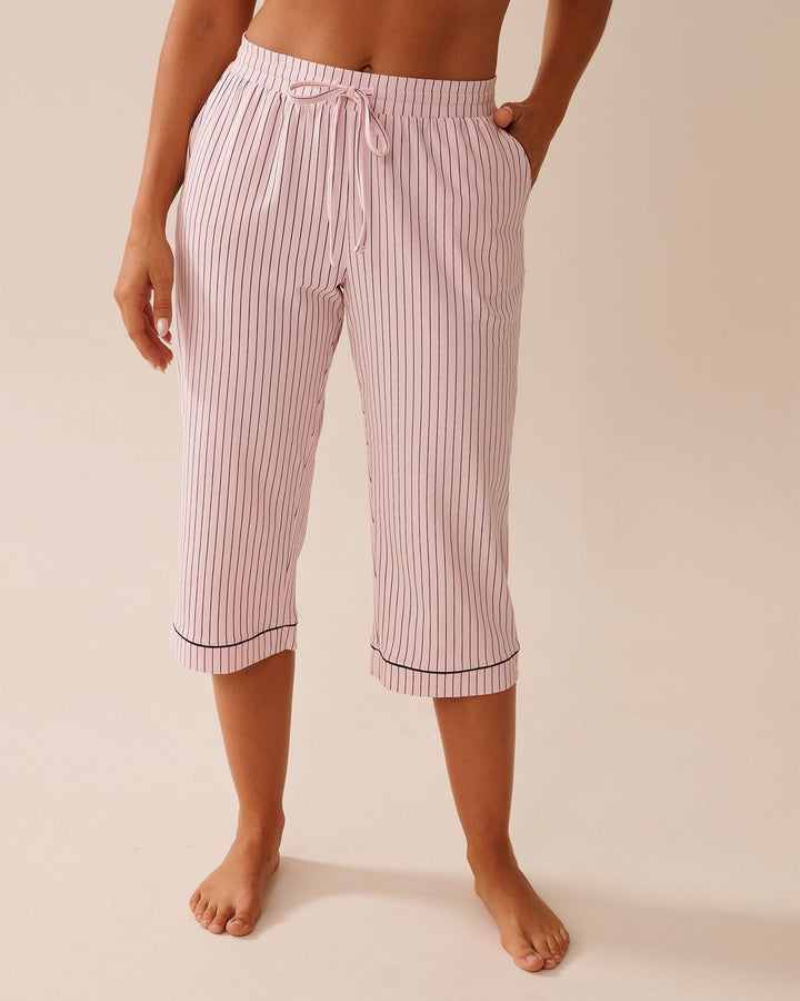 Cotton Pajama Capris - Black Beauty