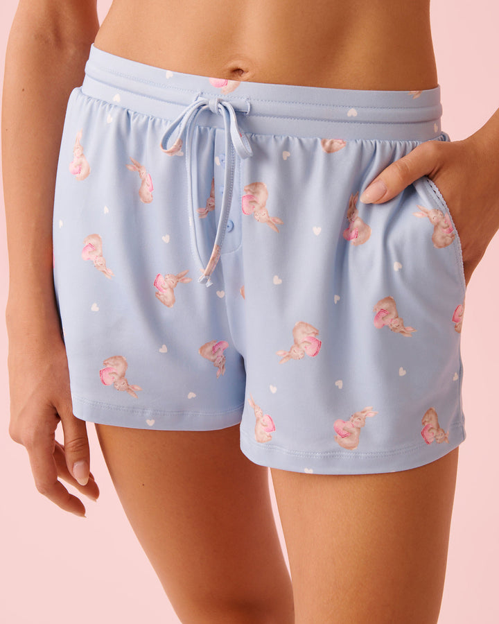Peachy Dream Rabbit Short - Blue