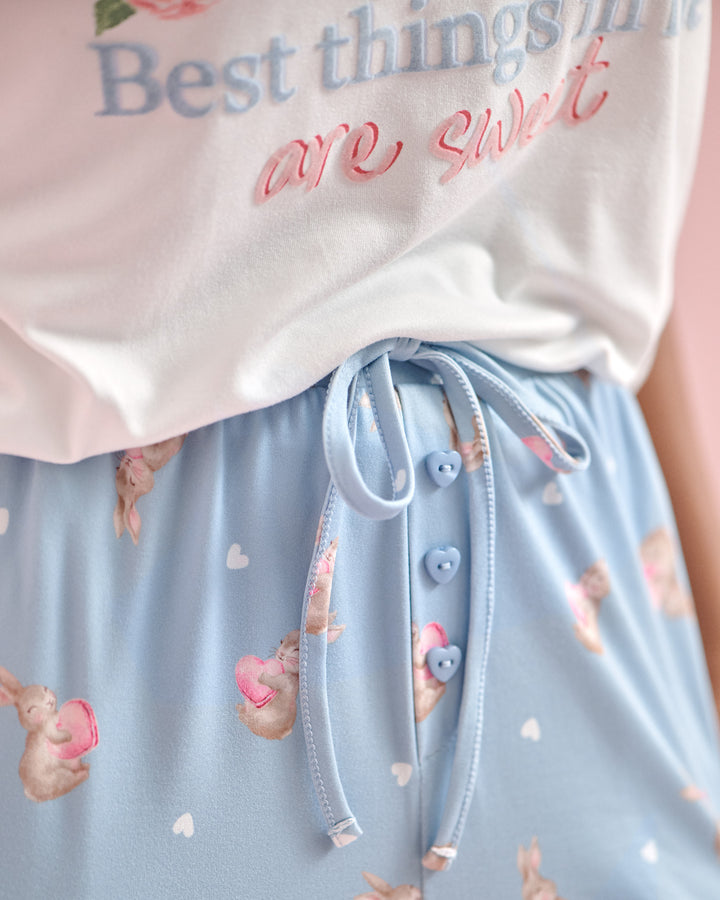 Peachy Dream Rabbit Pant - Blue