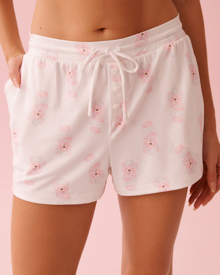 Peachy Dream Teddy Short - White