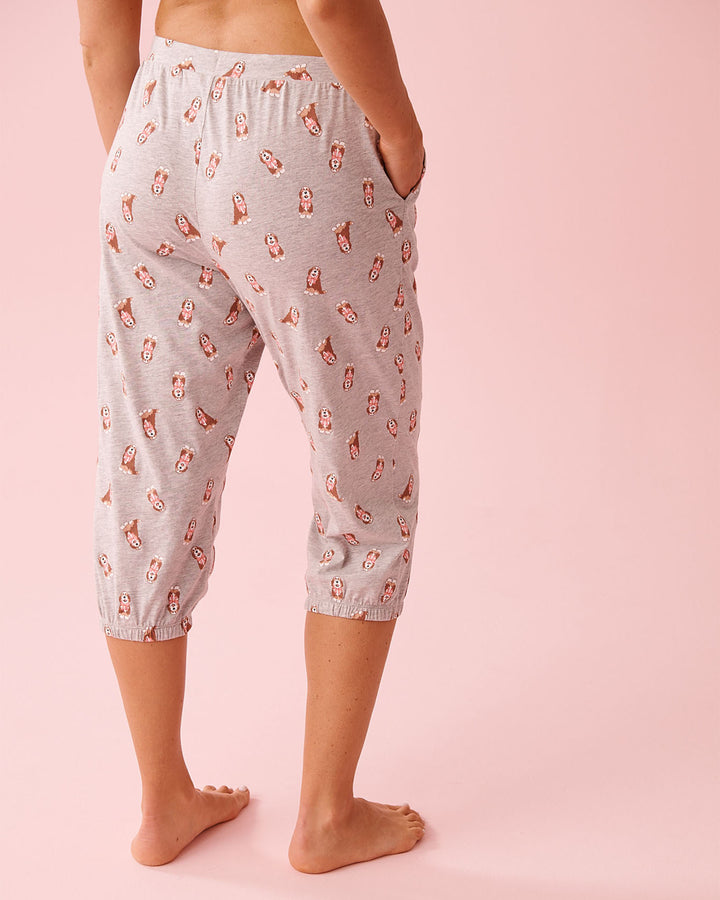 Promo Cotton Puff Capri - Gray