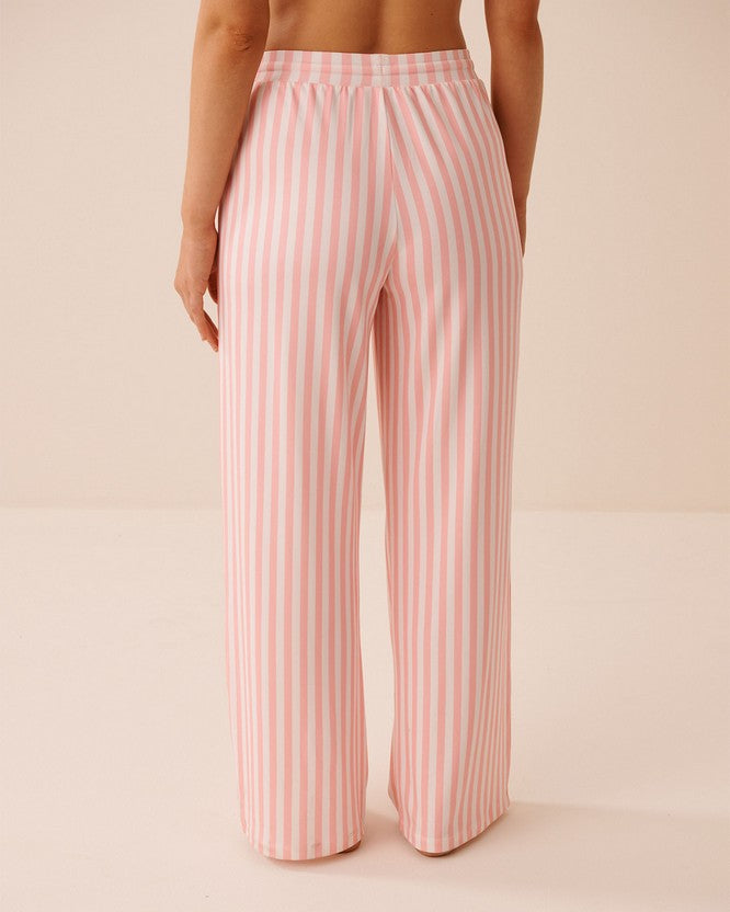 Peachy D Floral Pant W/piping - Pink